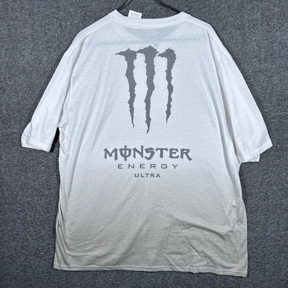 Monster Energy Shirt Mens XL White Gray Ultra Graphic Ombre Short Sleeve Tee
